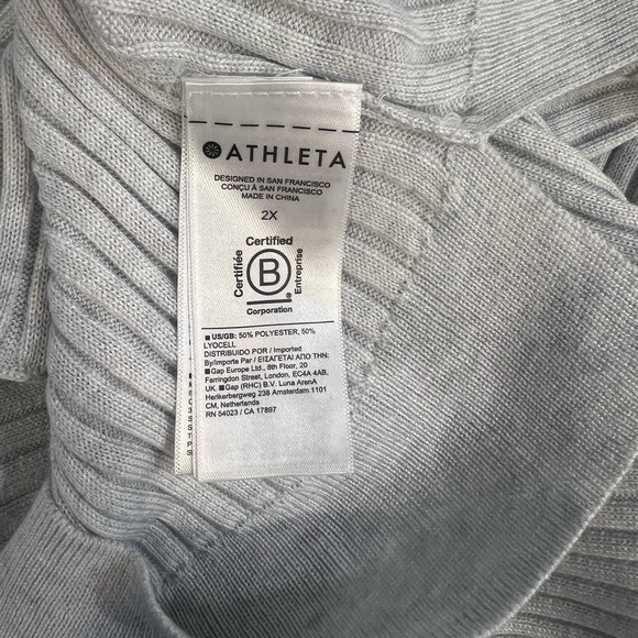 ATHLETA NWT Sweet Bay Henley Sweater Gray 2x - Picture 5 of 8
